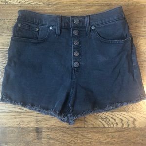 Madewell Black Denim High Rise Shorts
